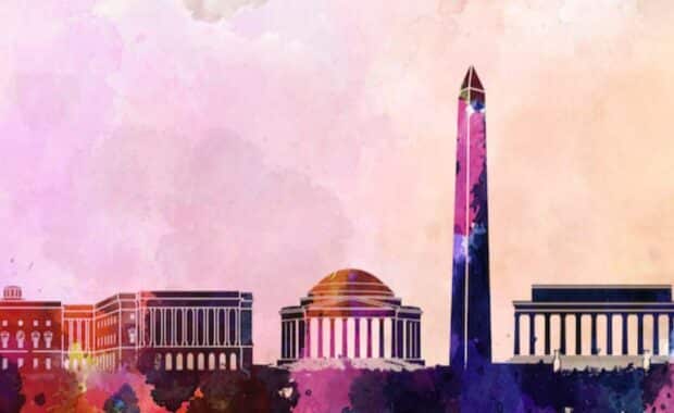 Painting of D.C. skyline