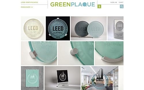 LEED signs for Green Plaque