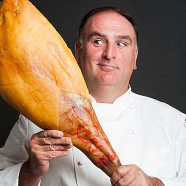 Jose Andres holding meat