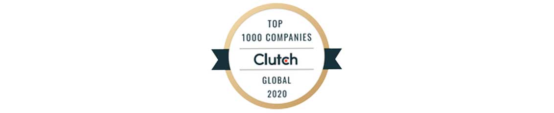 Top 1000 companies Clutch award banner