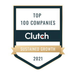 2021 Clutch Top 100 Companies Sustained Growth Award