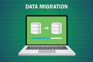 data migration concept on computer