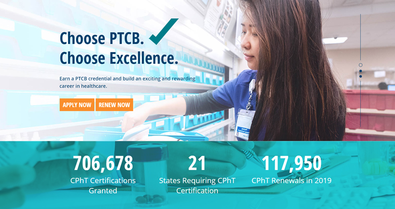 PTCB website homepage