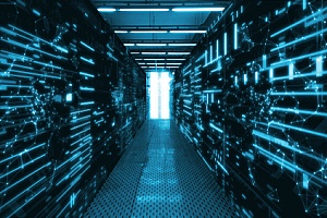 a data center being used by an organization during a database migration