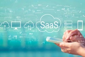 saas concept in hand background