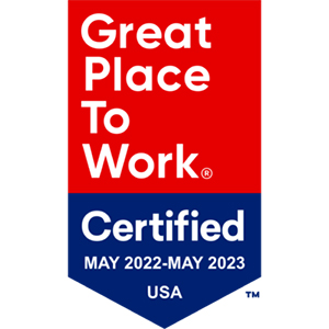 great place to work certified 22 through 23 usa badge