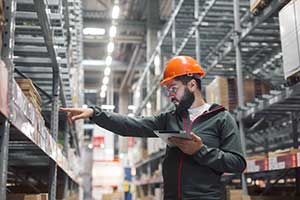 Inventory manager using a custom warehouse management system to track inventory