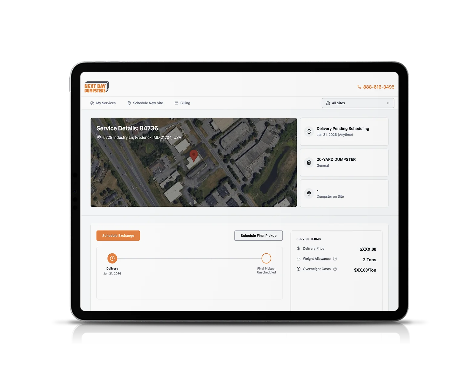 Next Day Dumpsters mockup