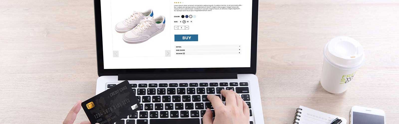 person buying shoes on an ecommerce website
