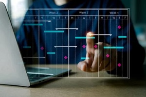 weekly schedule plan on production scheduling software interface