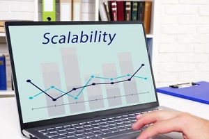 scalability concept on laptop screen