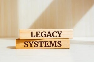 legacy systems on wooden blocks