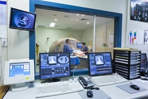 MRI machine and screens