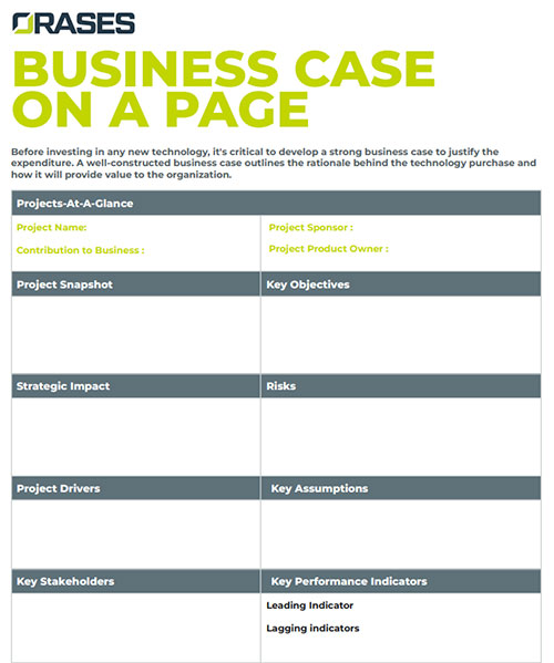Business Case On Page PDF Preview