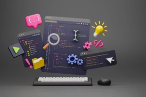 programmer developer typing script source languages coding symbols icon development project data programming software engineering IT technologies computer