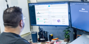 Man working at his computer