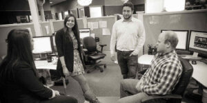 orases team members during discussion