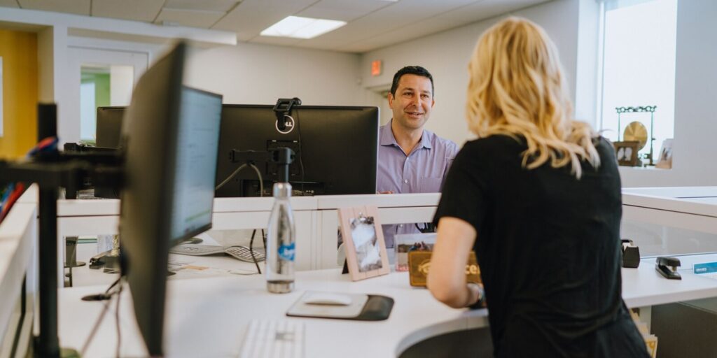 orases team members in a talk