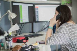 orases employee on phone