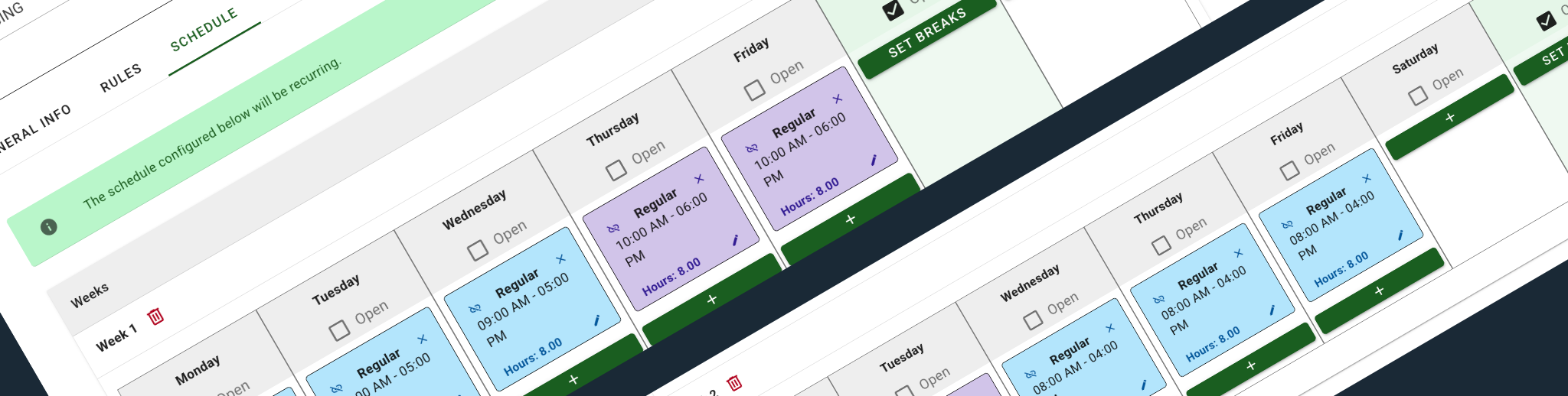 Luxor staffing schedule