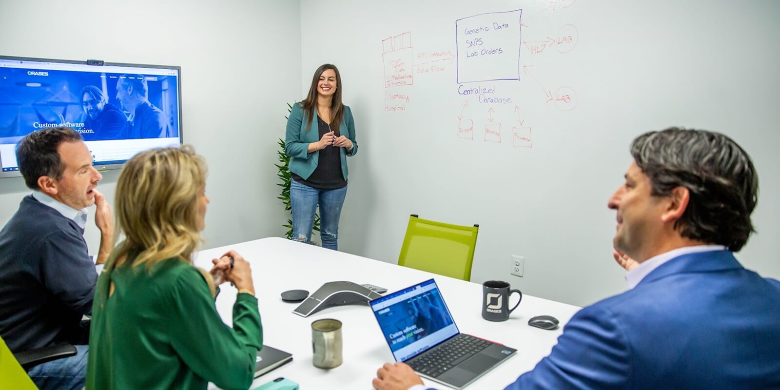 female employee during presentation