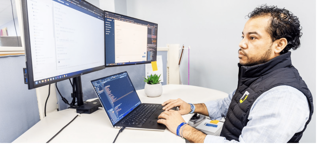 Orases Employee working productively on his computer